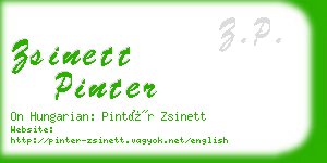 zsinett pinter business card
